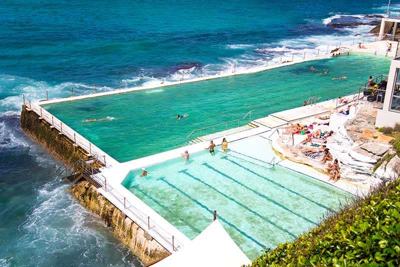 Ein Swimming Pool direkt am Strand des Bondi Beach