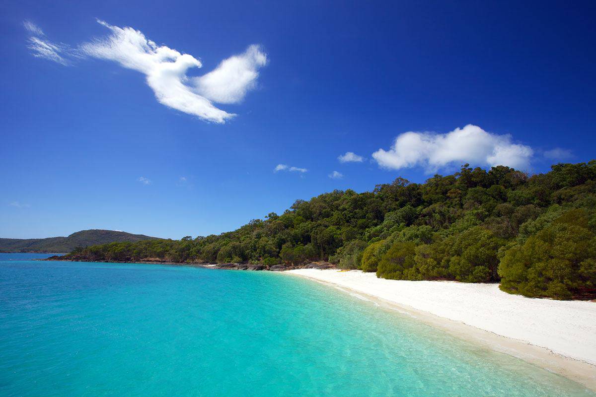 Weißer Strand an der Küste von Australien