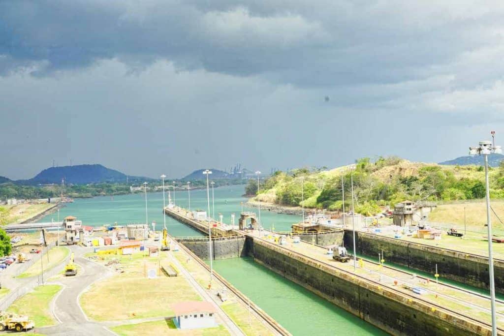 Die letzte Schleuse des Panama Kanal