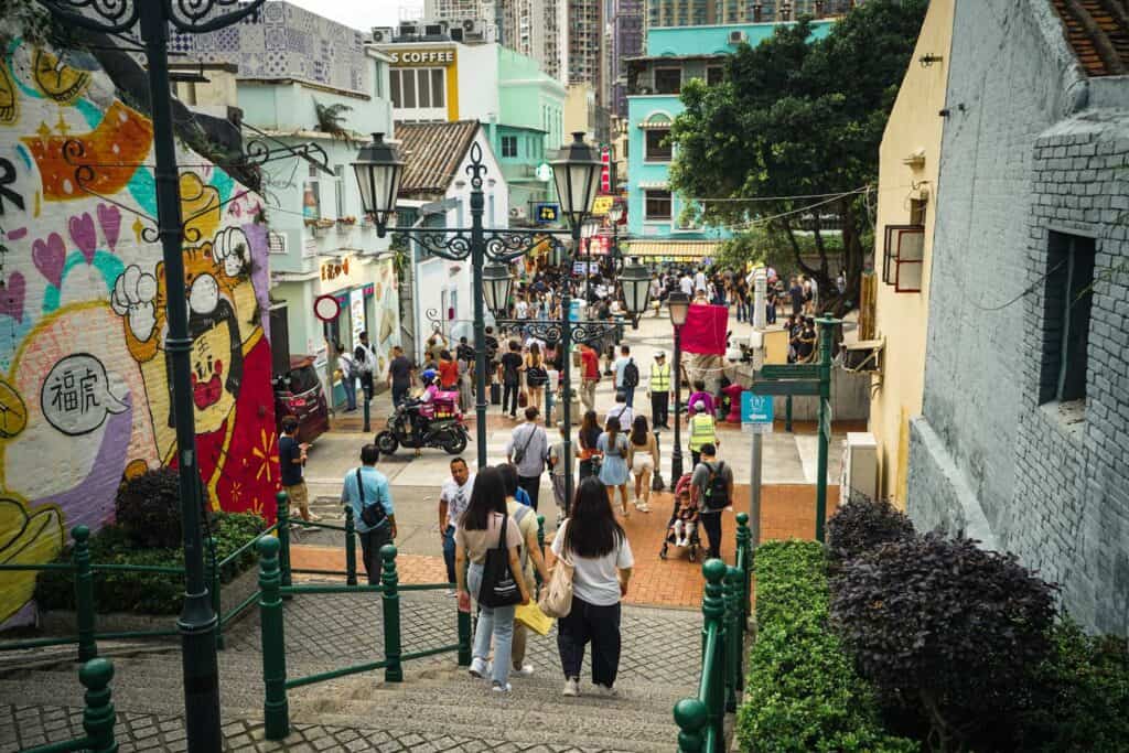 Blick auf die Staßen von Macau